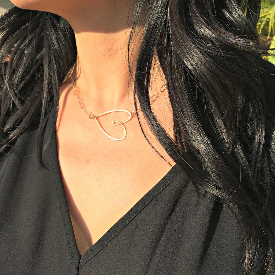 
            
                Load image into Gallery viewer, Large Sideways Heart Necklace
            
        