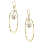 Oval Hoop with Pearl