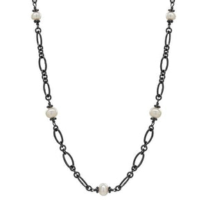 Silver Chain with Pearls