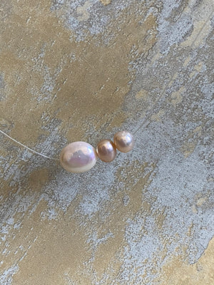 Floating Triple Pearl Necklace - Accent's Novato