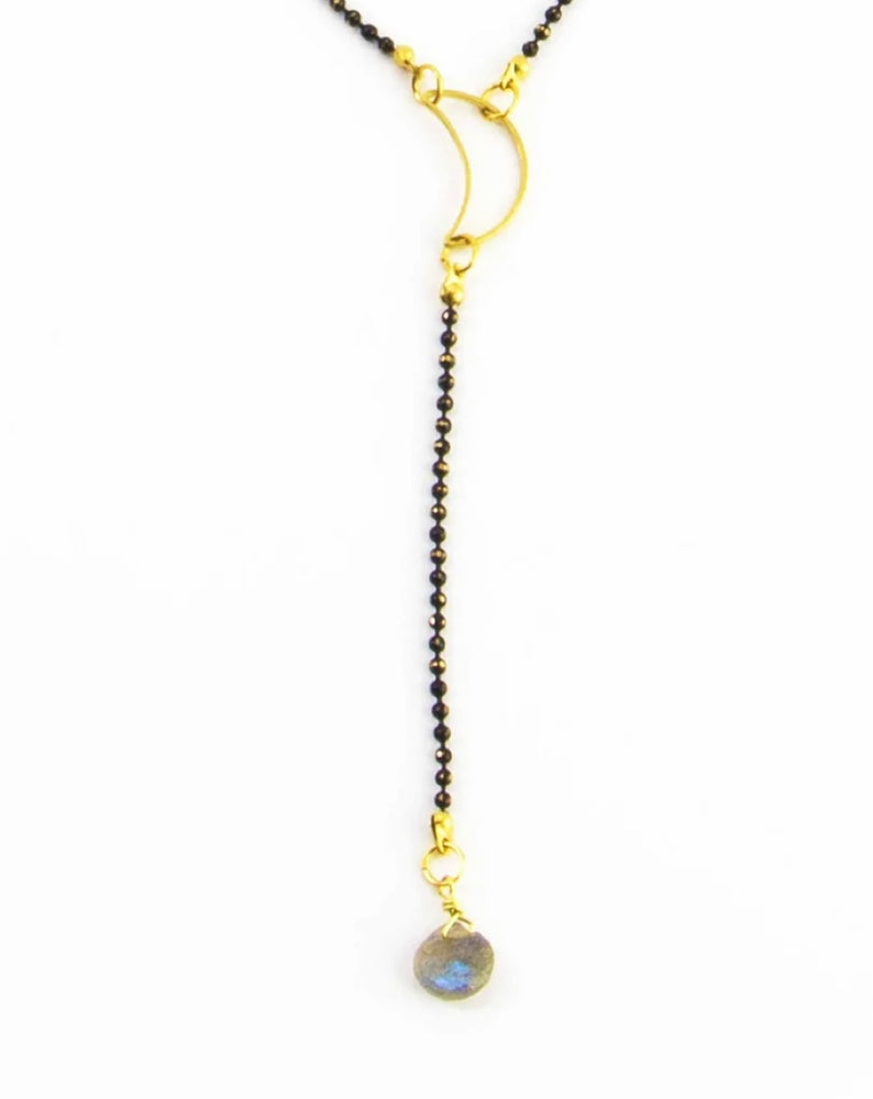 Labradorite and Moon Drop Necklace