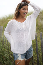 Maui V Neck Sweater  White