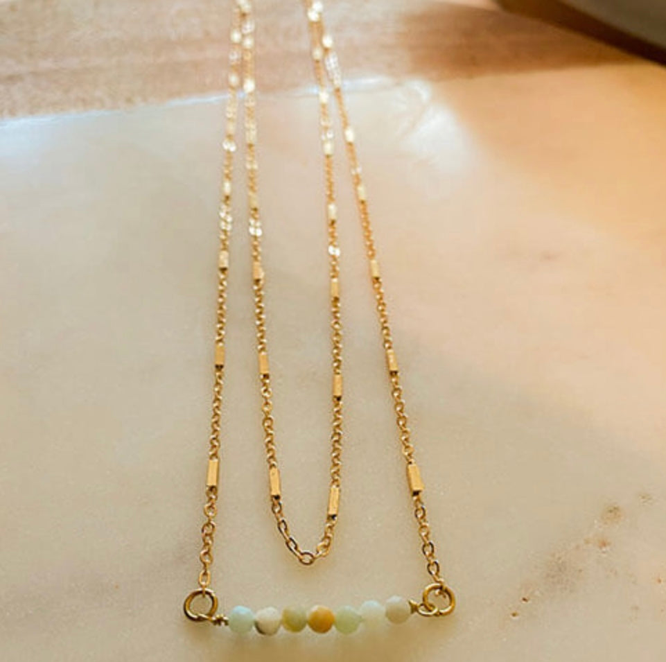 
            
                Load image into Gallery viewer, Gemstone Bar Necklace
            
        