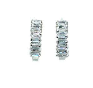 Tiny huggie with CZ baguettes