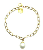 Link Chain Bracelet with Pearl - Accent's Novato