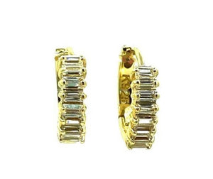 Tiny huggie with CZ baguettes