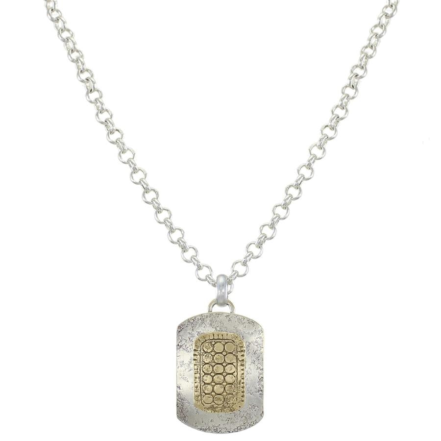 Patterned Rounded Rectangle Necklace - Accent's Novato