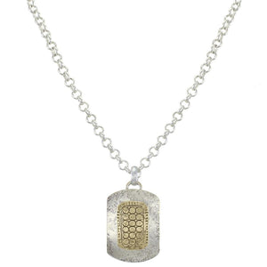 
            
                Load image into Gallery viewer, Patterned Rounded Rectangle Necklace - Accent&amp;#39;s Novato
            
        