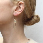 Oval Hoop with Pearl