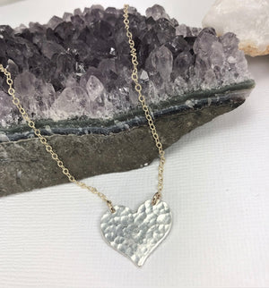 
            
                Load image into Gallery viewer, Hammered Heart Necklace
            
        