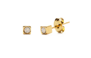 
            
                Load image into Gallery viewer, Tiny Gold Cube Studs - Accent&amp;#39;s Novato
            
        
