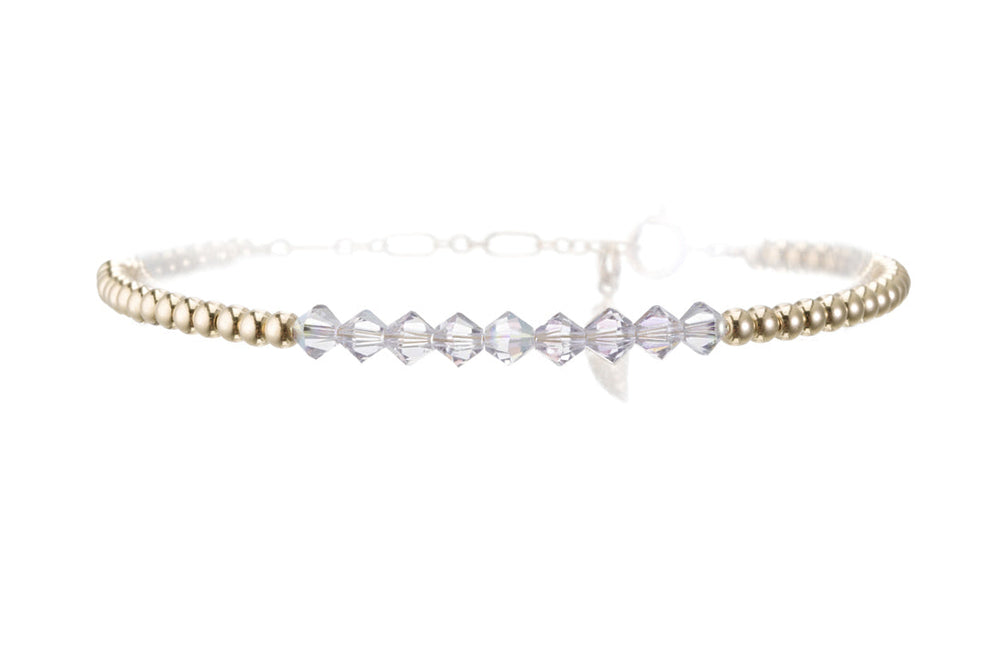 
            
                Load image into Gallery viewer, Gold Bead/ Crystal Bar Bracelet
            
        