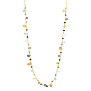 Multi Stone Vermeil Drop Necklace