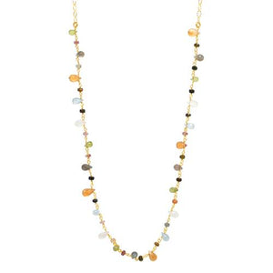 
            
                Load image into Gallery viewer, Multi Stone Vermeil Drop Necklace
            
        
