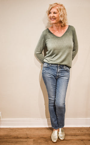 V Neck long Sleeve Top