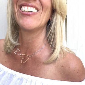 2 Sideways Hearts Necklace