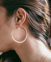 
            
                Load image into Gallery viewer, Gold Hammered Hoops 2 “ - Accent&amp;#39;s Novato
            
        