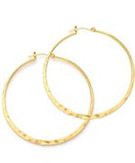 Gold Hammered Hoops 2 “ - Accent's Novato