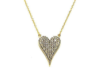 Pave heart necklace