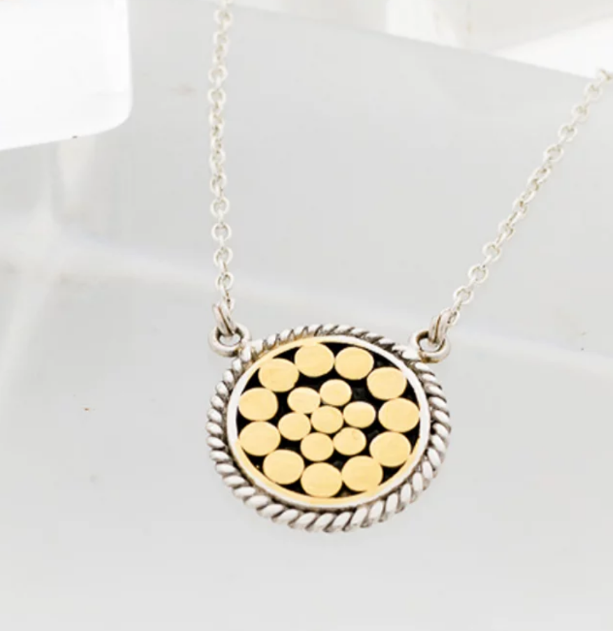 Be A Light French Wrap Disc Necklace - Accent's Novato