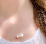 Floating Double Pearl Necklace - Accent's Novato