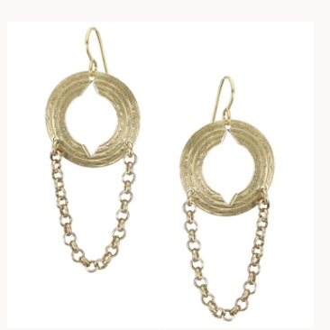 Disc with Chain Wire earring - Accent's Novato