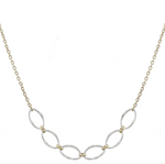 Hammered Oval Rings Necklace Long - Accent's Novato