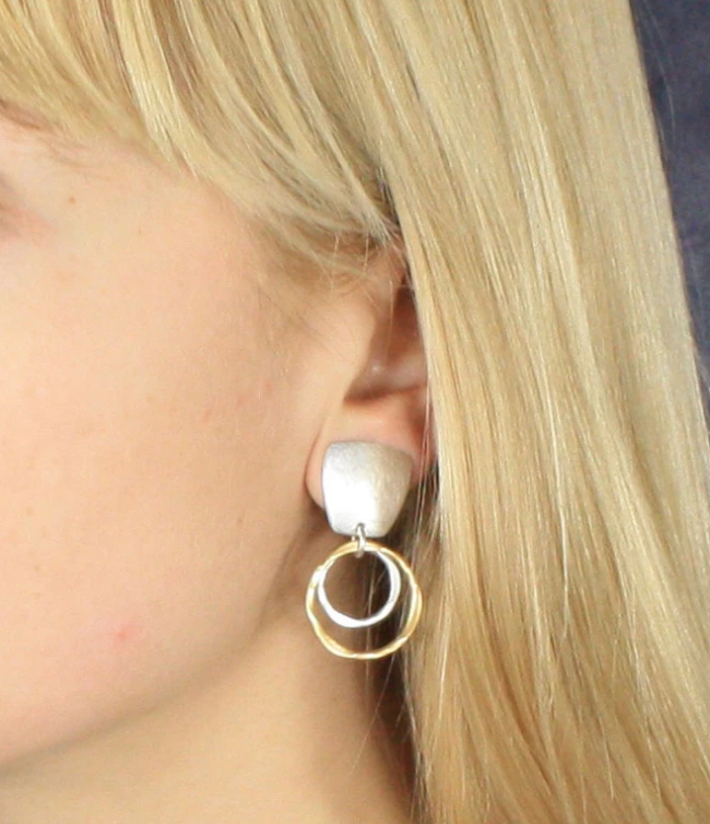 Tapered Square with Rings Earring - Accent's Novato