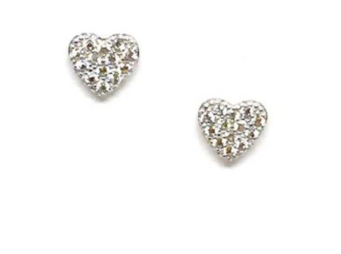 
            
                Load image into Gallery viewer, Small  Pave Heart Studs
            
        